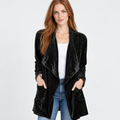 NAJAS | Women’s Long Velvet Overcoat Evening Casual Style Wear