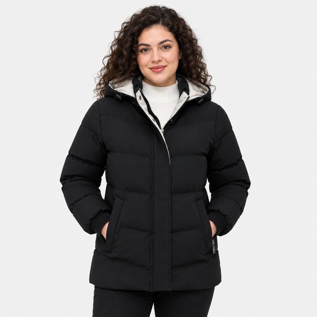 NAJAS | Women's Fleece Lined Hooded Coat Warm Padded Winter Jacket