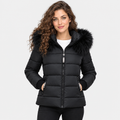 NAJAS | Women's Plus Size Padded Winter Coat with Fur Collar