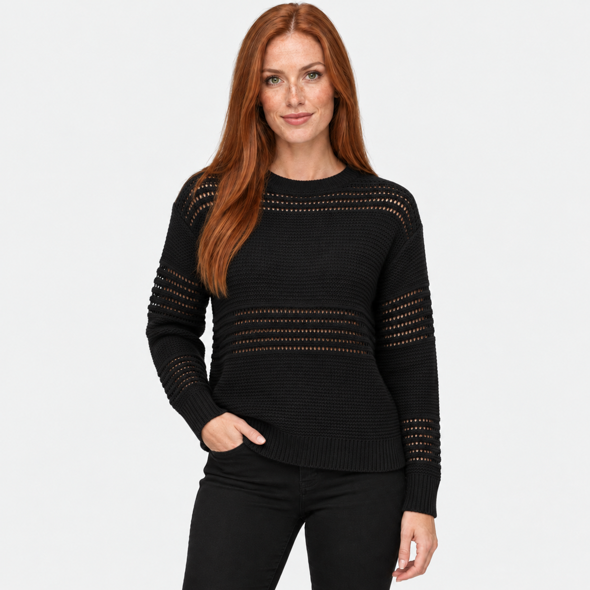 NAJAS | Women’s Long Sleeve Knit Sweater Minimalist Casual Top