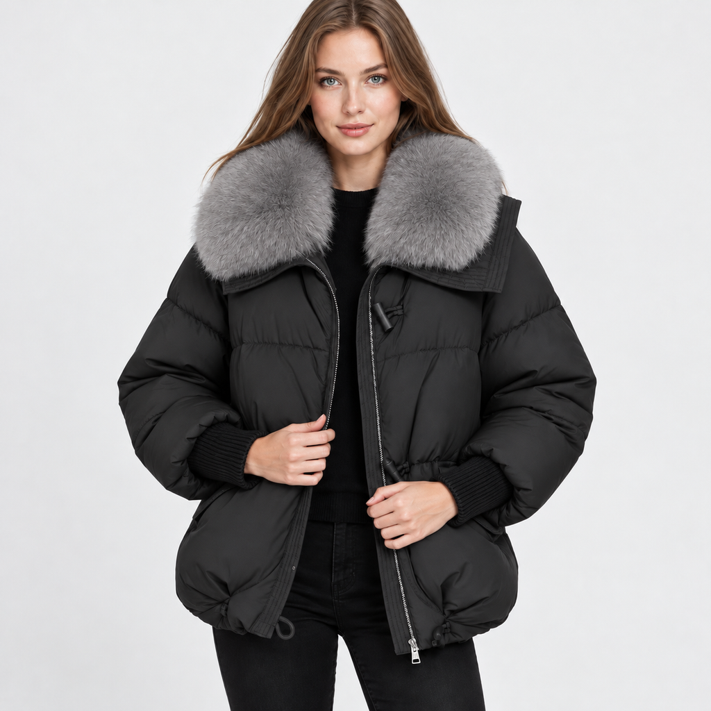 NAJAS | Women's Fur Collar Winter Jacket Warm Padded Short Coat