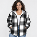 NAJAS | Women’s Plaid Shacket Hooded Button Up Fall Casual Jacket