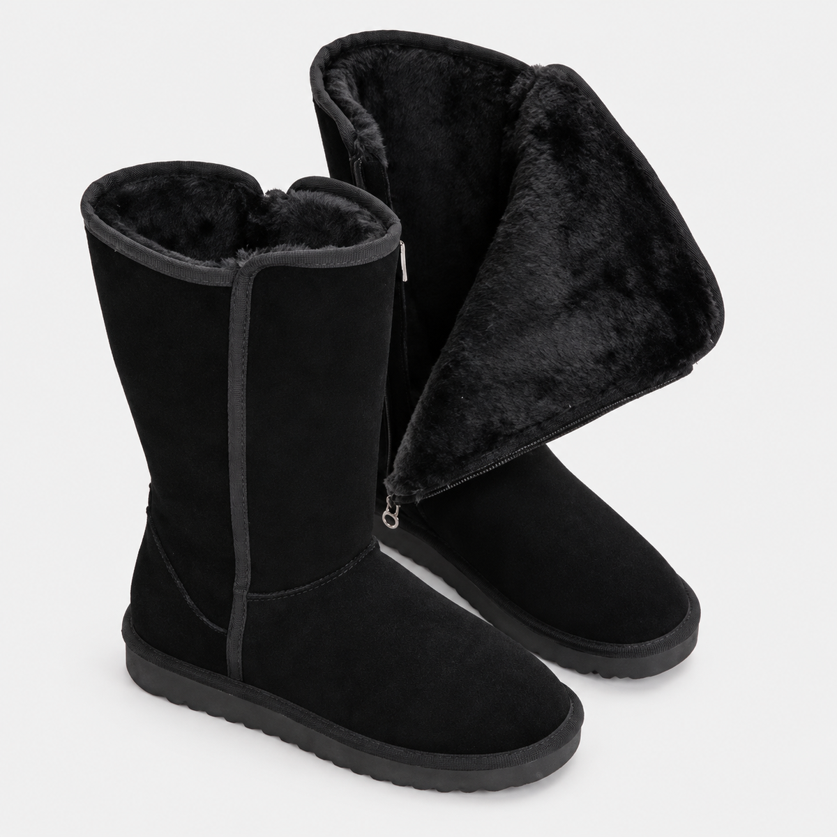 NAJAS | Women's Suede Knee High Winter Boots with Fleece Lining