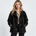NAJAS | Women’s Suede Velvet Coat Mid Length Elegant Casual Outerwear
