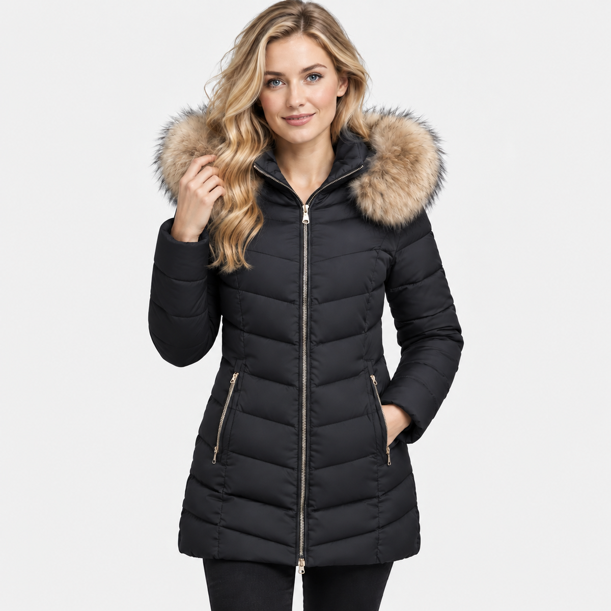 NAJAS | Women’s Long Cotton Puffer Coat Warm Winter Outerwear
