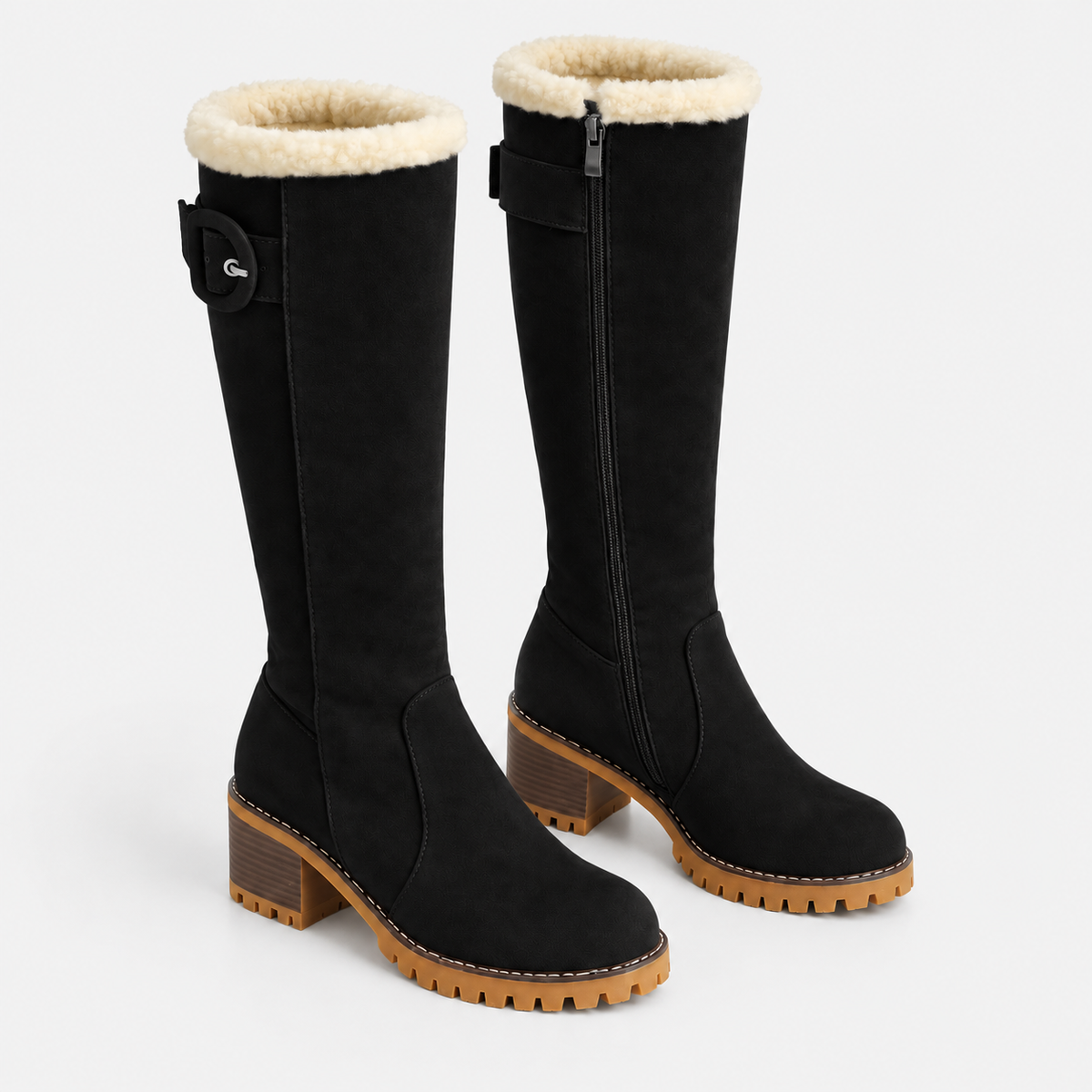 NAJAS | Women’s Knee High Boots Suede Upper Rubber Sole Casual Shoes