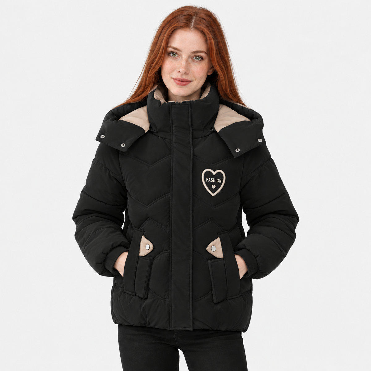 NAJAS | Women's Padded Jacket Thick Cotton Filled Short Winter Coat