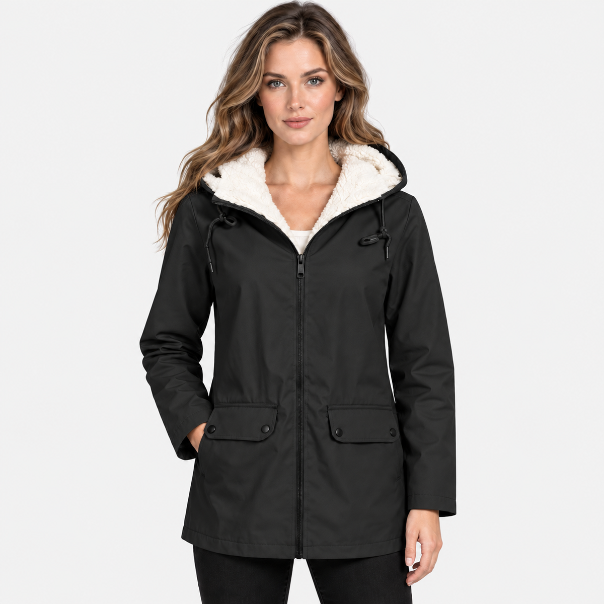 NAJAS | Women's Fleece Lined Hooded Jacket Windproof Winter Outerwear