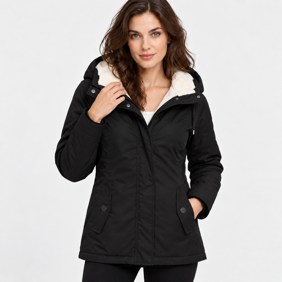NAJAS | Women’s Fleece Lined Hooded Jacket Warm Winter Coat
