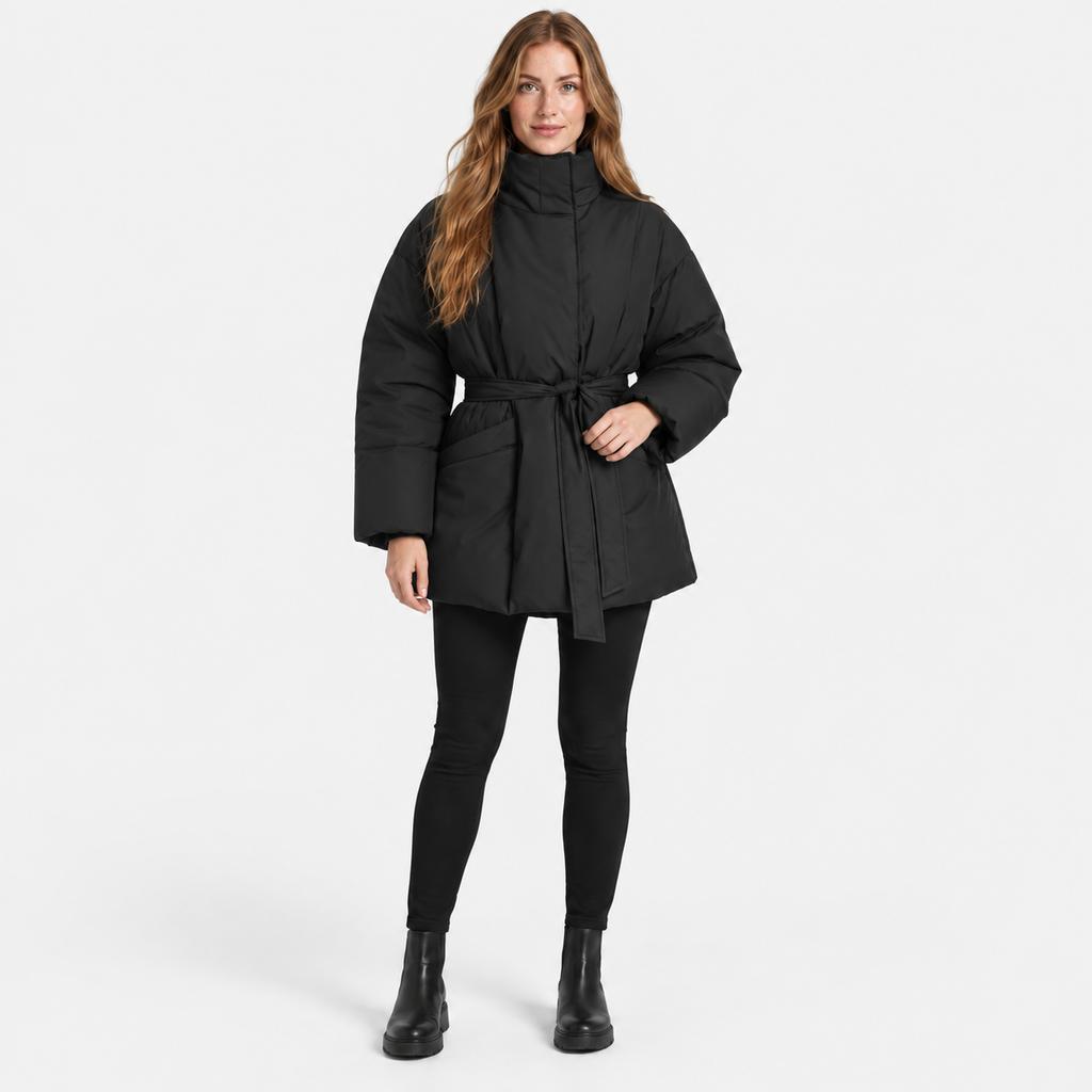 NAJAS | Women’s Retro Quilted Coat Artistic Print Casual Winter Jacket