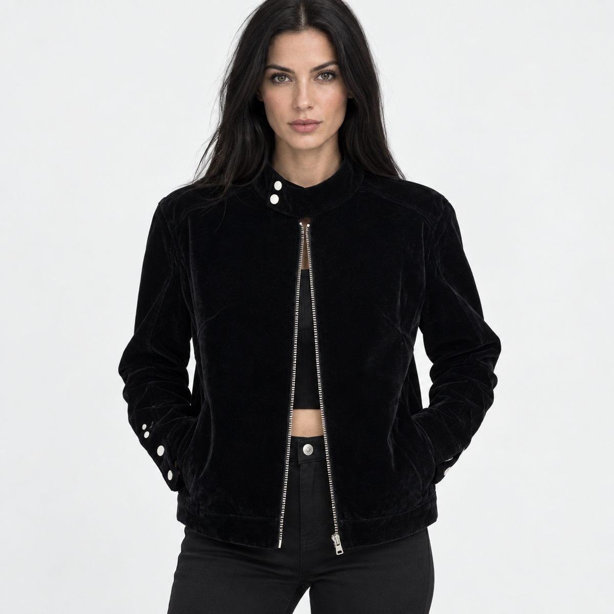 NAJAS | Women’s Vintage Jacket Button Detail Long Sleeve Casual Coat
