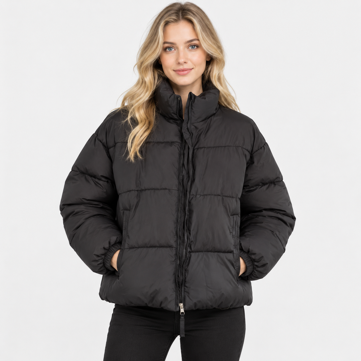 NAJAS | Women’s Puffer Jacket Cotton Filled Stand Collar Winter Outerwear