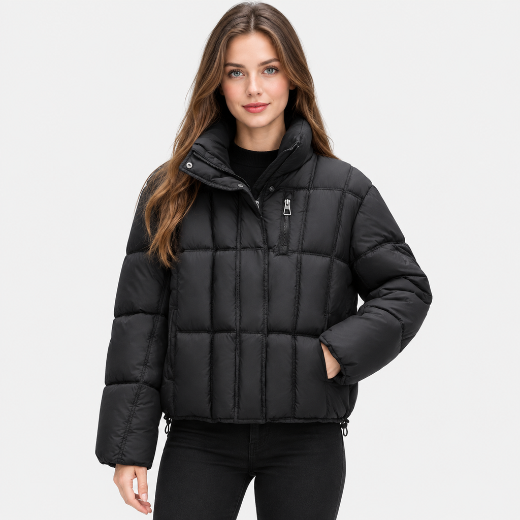 NAJAS | Women’s Loose Fit Puffer Coat Pocket Detail Casual Jacket