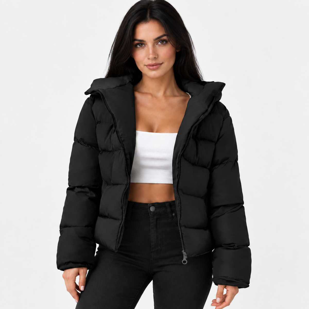 NAJAS | Women’s Zip Hoodie Jacket Solid Color Long Sleeve Casual Coat