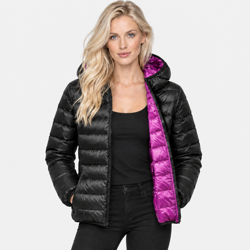 NAJAS | Women’s Duck Down Jacket Nylon Hooded Lightweight Winter Coat