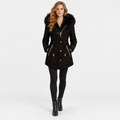NAJAS | Women’s Faux Fur Collar Coat Polyester Thick Winter Outerwear