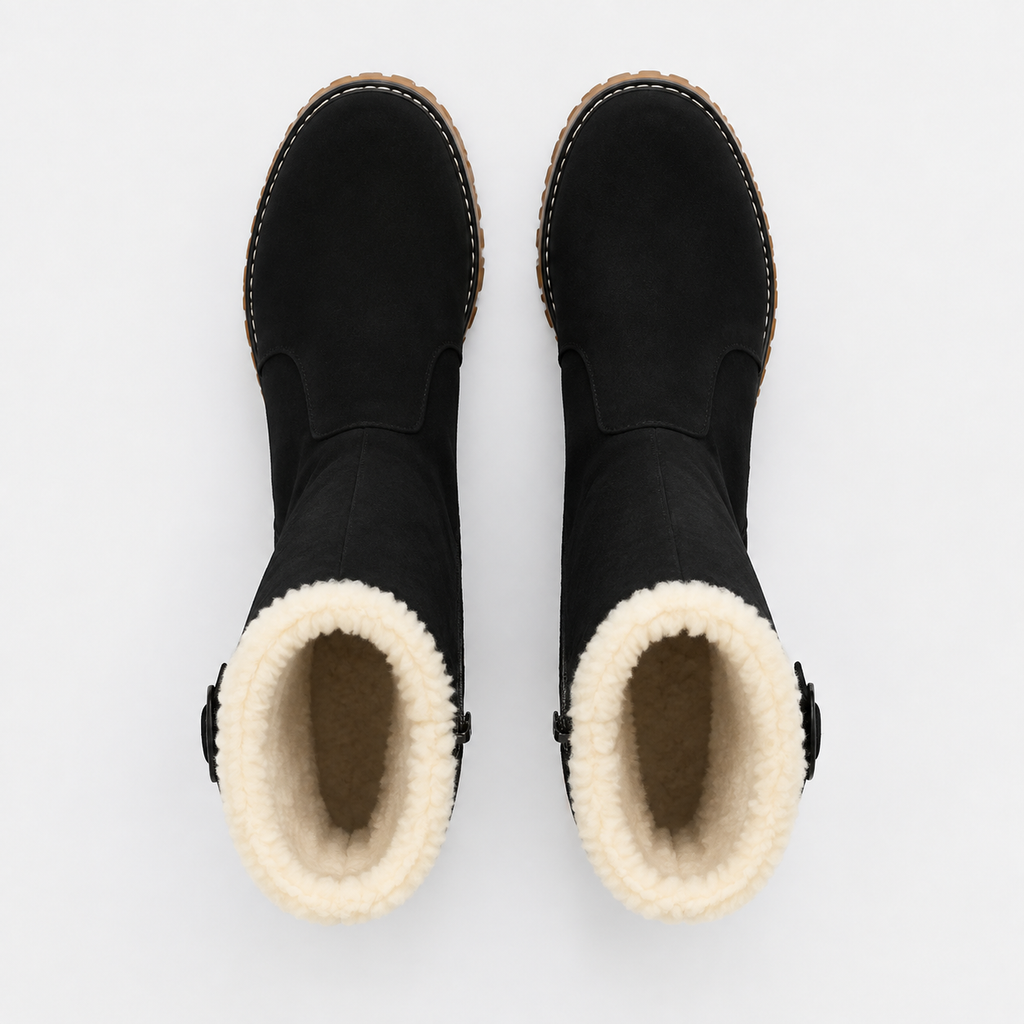 NAJAS | Women’s Knee High Boots Suede Upper Rubber Sole Casual Shoes