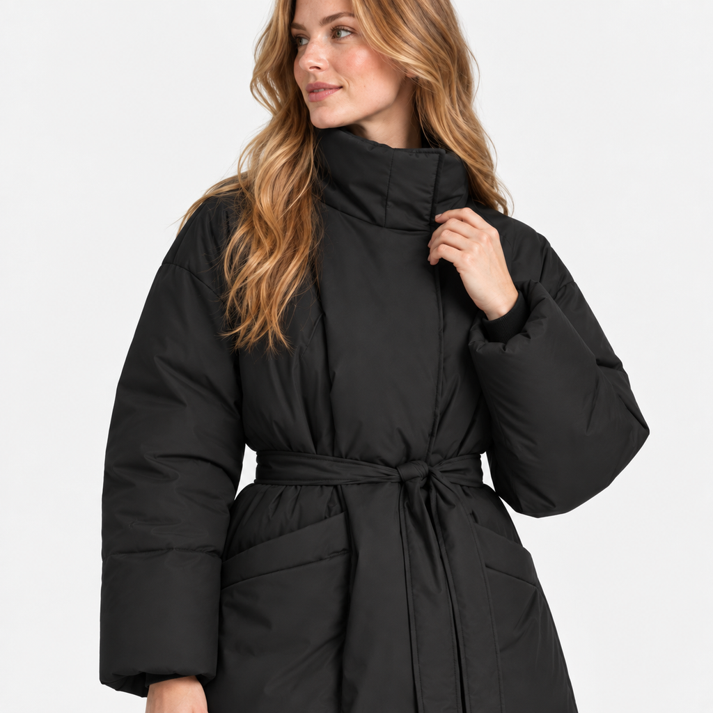 NAJAS | Women’s Retro Quilted Coat Artistic Print Casual Winter Jacket