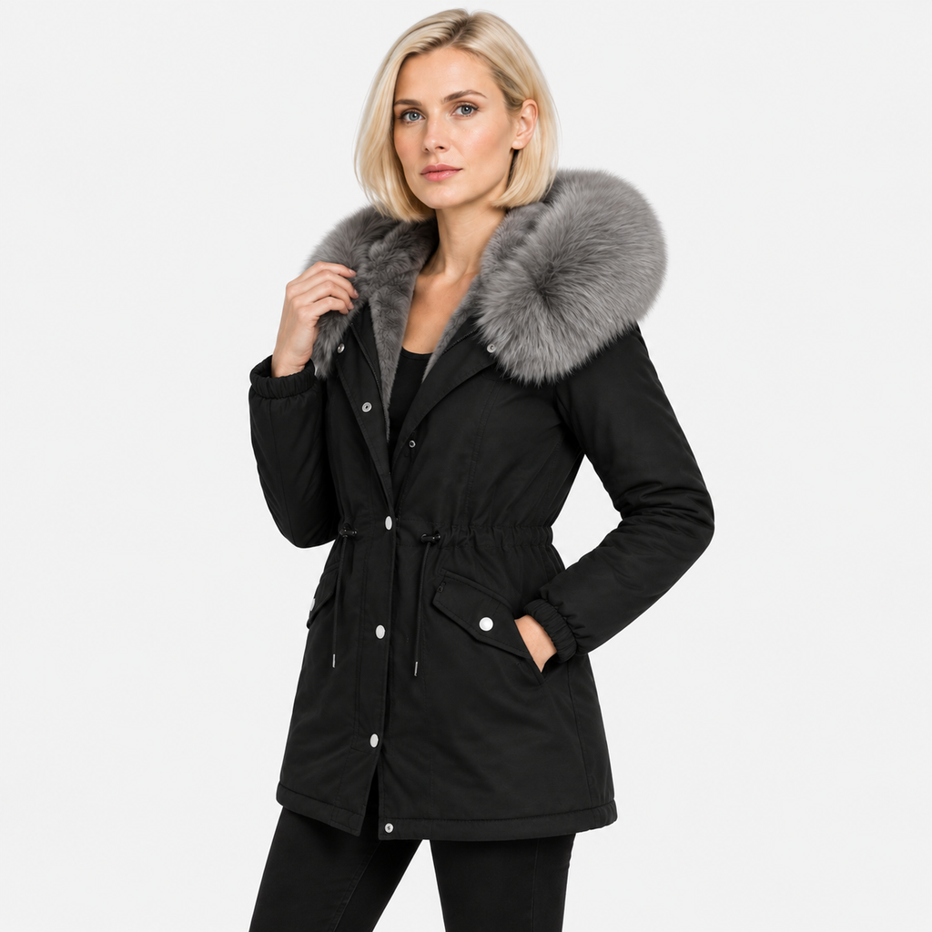 NAJAS | Women's Plush Hooded Jacket Drawstring Warm Winter Outerwear