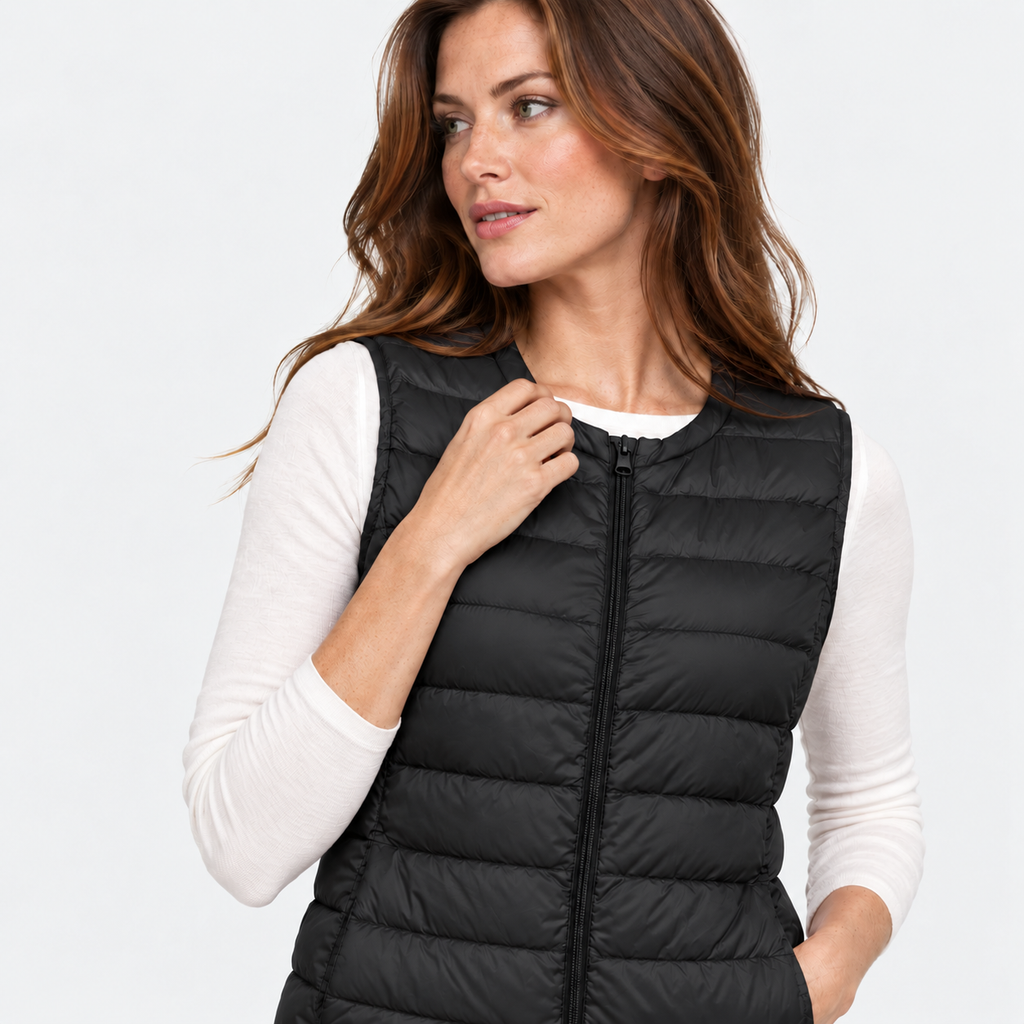 NAJAS | Women’s Down Vest Collarless Lightweight Fall Winter Outerwear