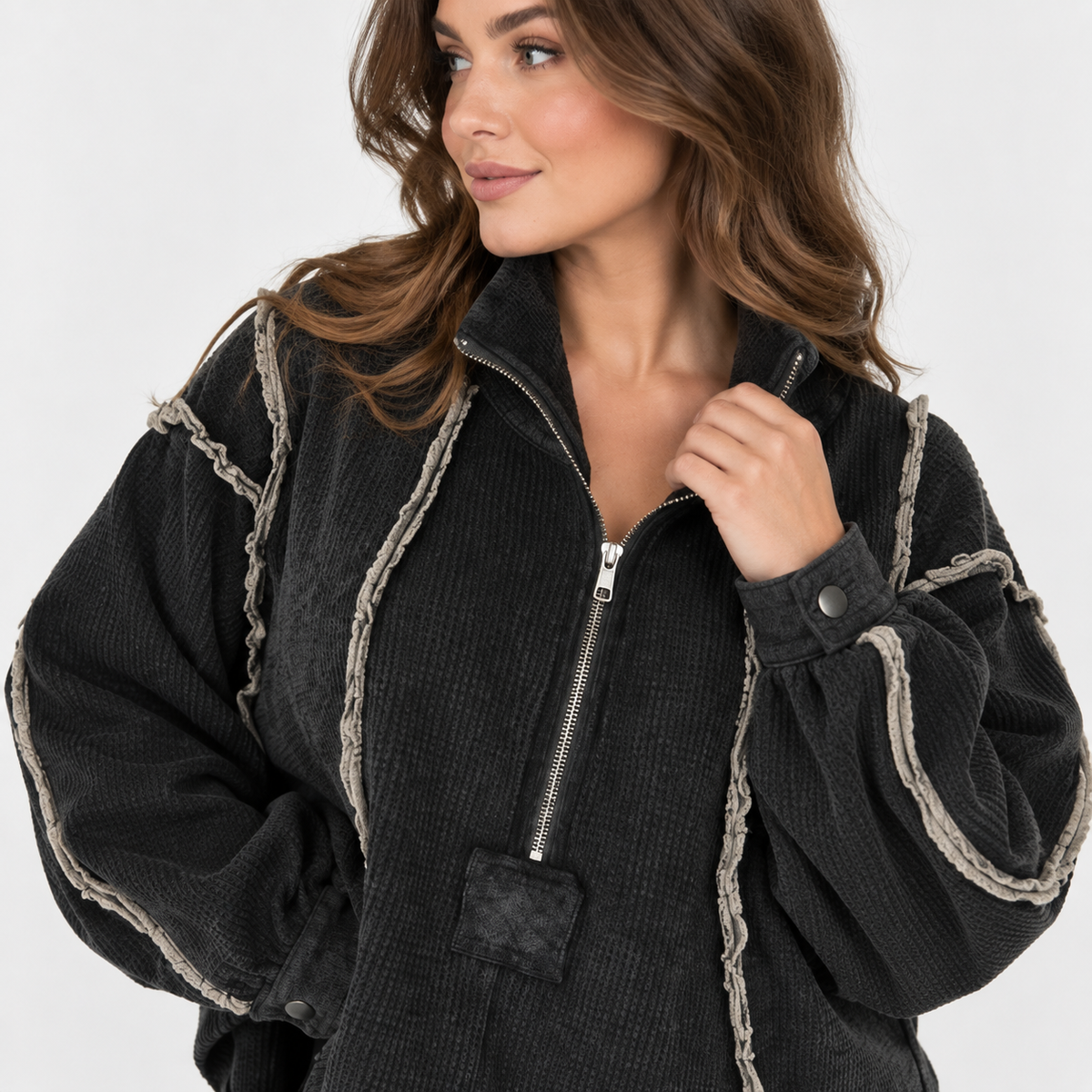 NAJAS | Women’s Pullover Sweater Frayed Hem Casual Fall Winter Knit Top