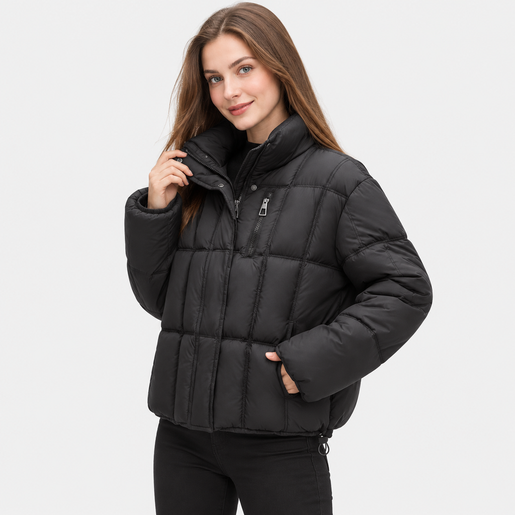 NAJAS | Women’s Loose Fit Puffer Coat Pocket Detail Casual Jacket