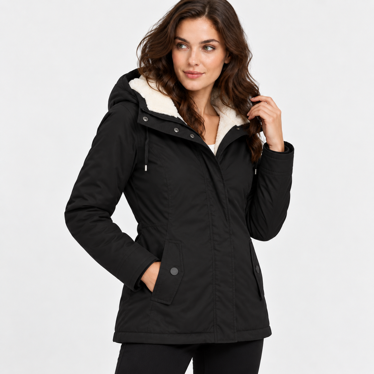 NAJAS | Women’s Fleece Lined Hooded Jacket Warm Winter Coat
