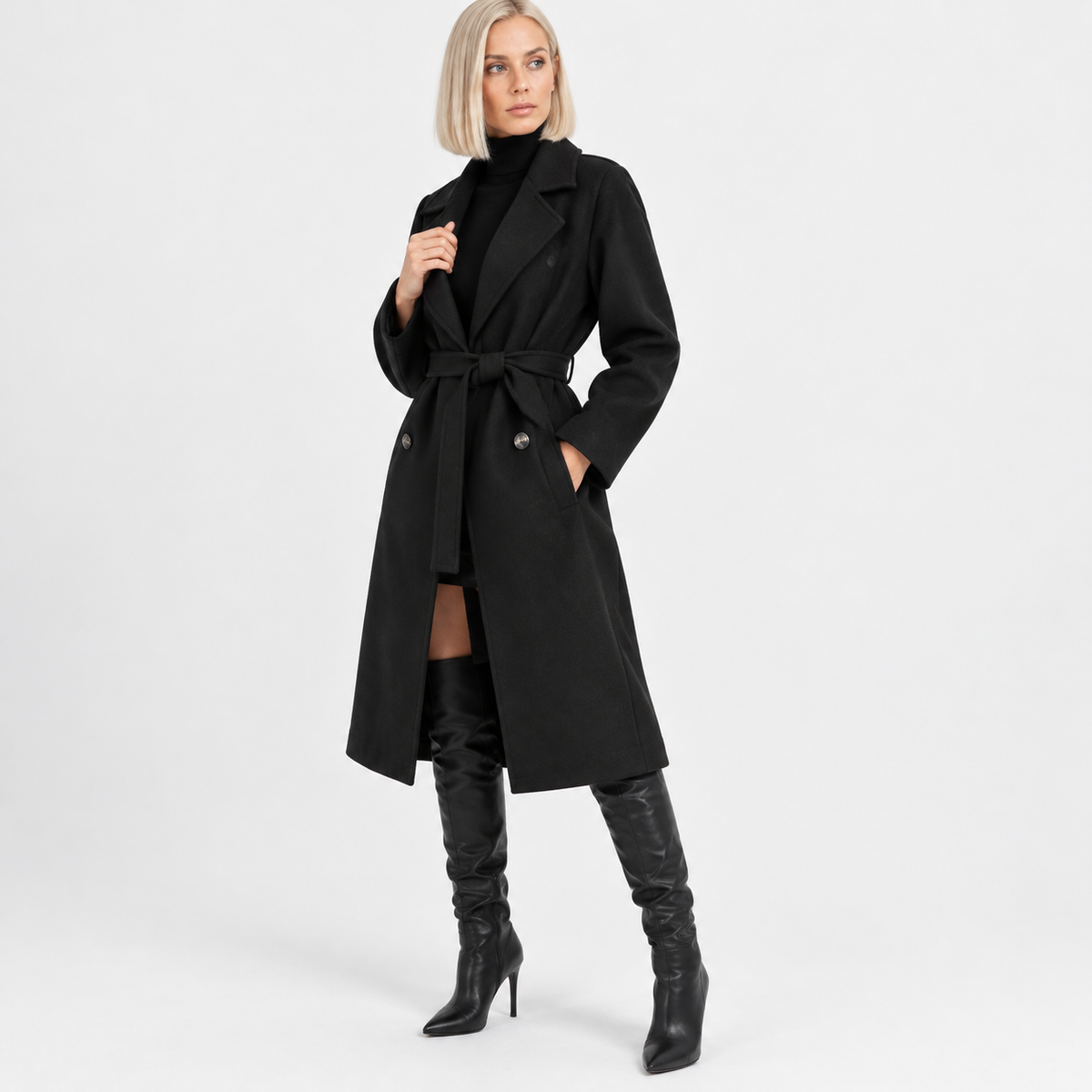 NAJAS | Women's Classic Trench Coat Timeless Belted Heritage Outerwear