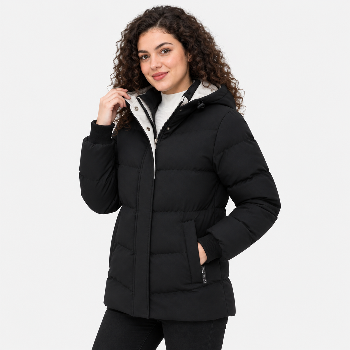NAJAS | Women's Fleece Lined Hooded Coat Warm Padded Winter Jacket