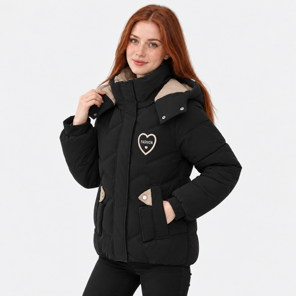 NAJAS | Women's Padded Jacket Thick Cotton Filled Short Winter Coat