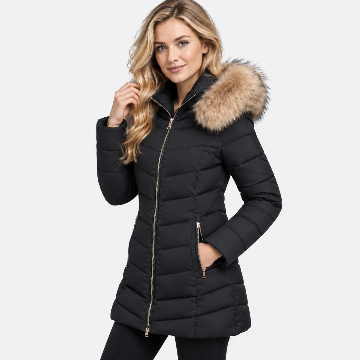 NAJAS | Women’s Long Cotton Puffer Coat Warm Winter Outerwear