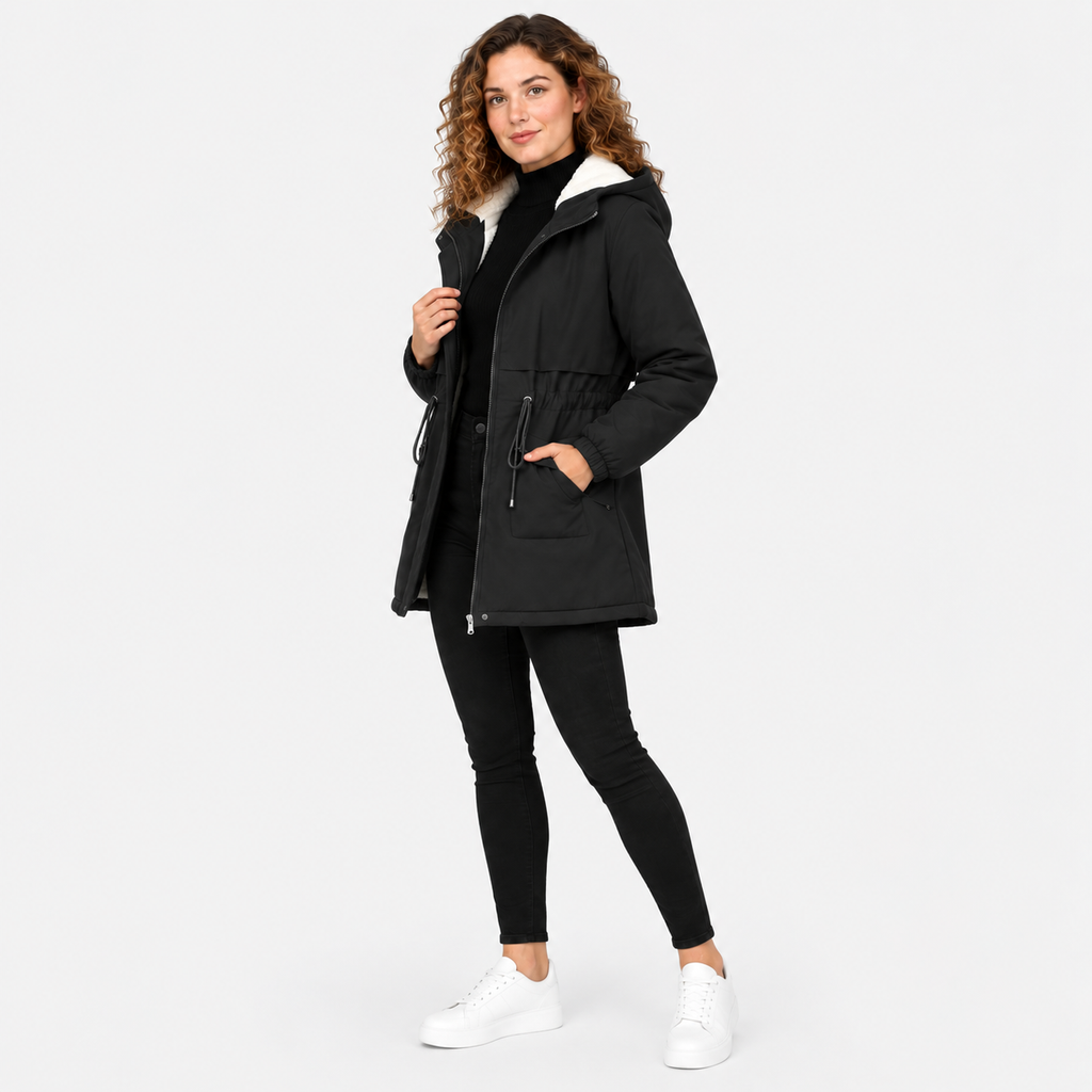 NAJAS | Women’s Fleece Lined Trench Coat Mid Length Winter Jacket