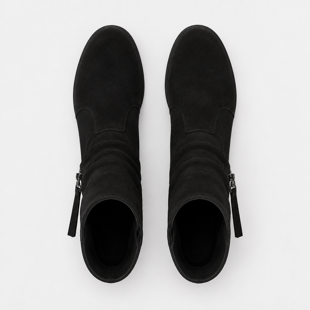 NAJAS | Women’s Suede Chelsea Boots Wedge Heel Waterproof Platform Shoes