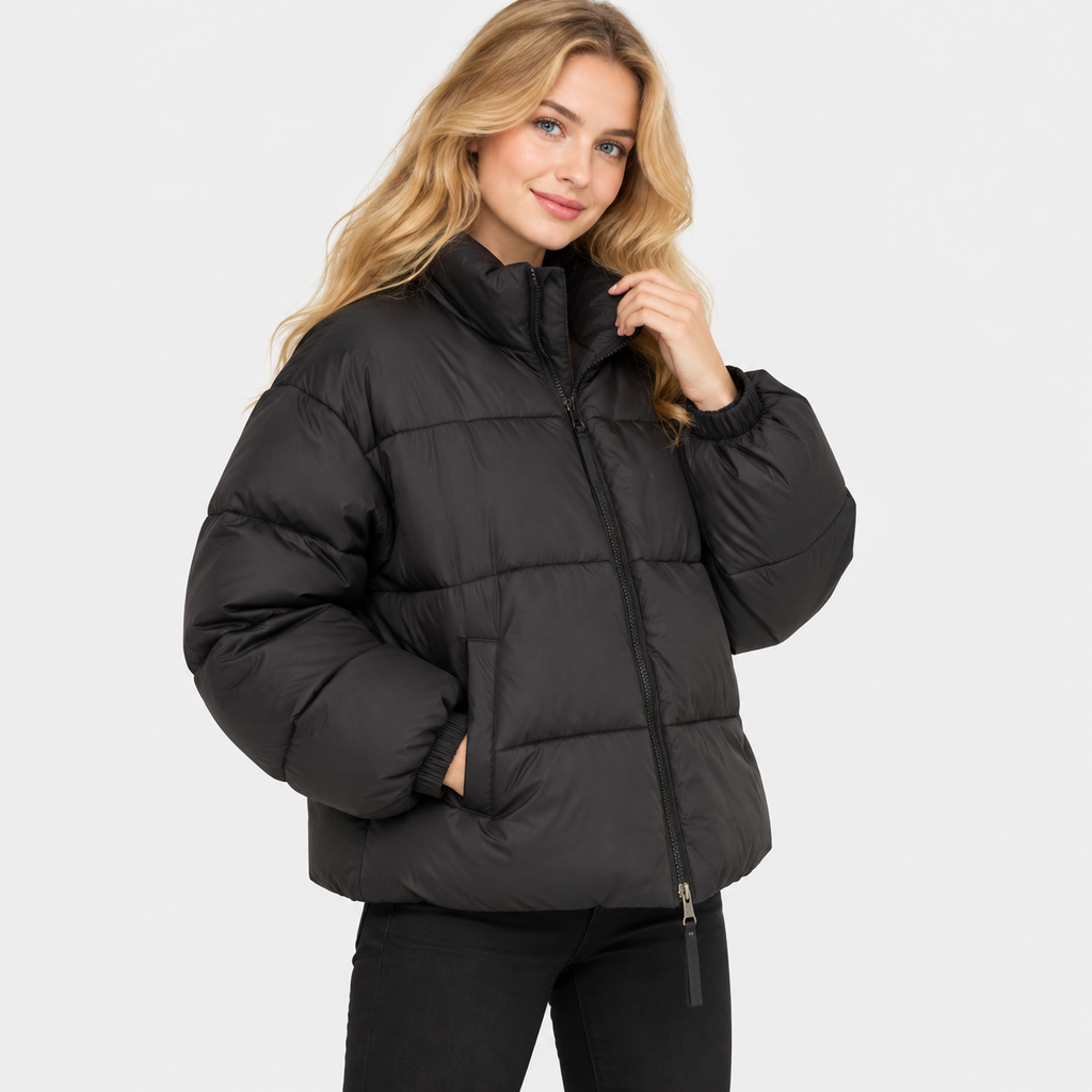 NAJAS | Women’s Puffer Jacket Cotton Filled Stand Collar Winter Outerwear