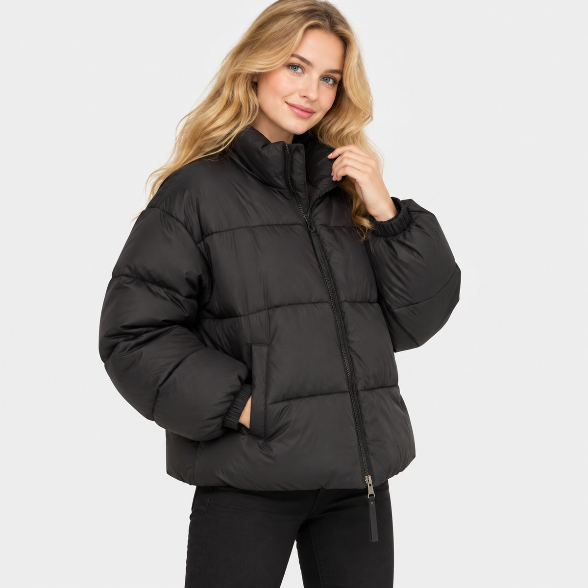 NAJAS | Women’s Puffer Jacket Cotton Filled Stand Collar Winter Outerwear
