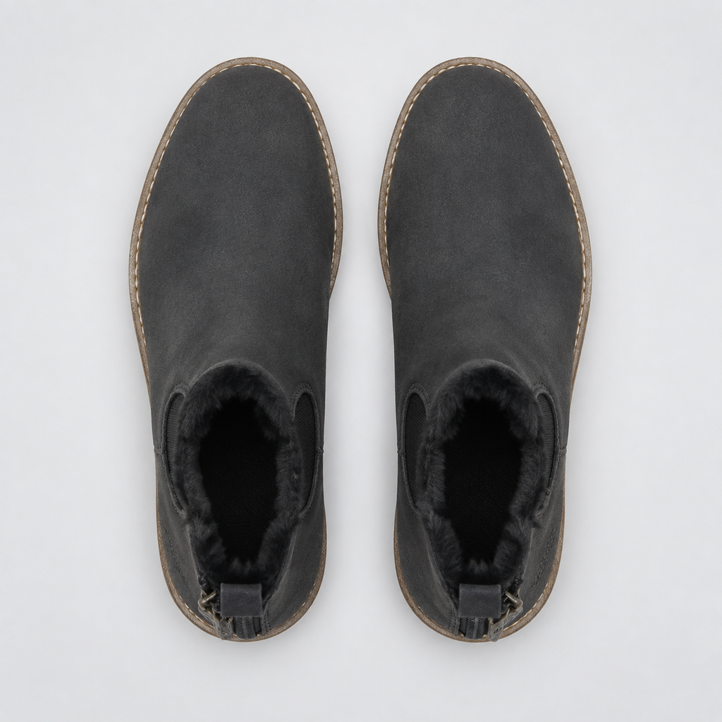 NAJAS | Women’s Suede Boots Warm Lined Winter Flat Heel Casual Shoes