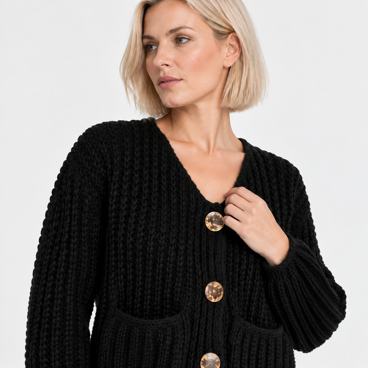 NAJAS | Women’s Single Breasted Coat Double Pocket Elegant Outerwear