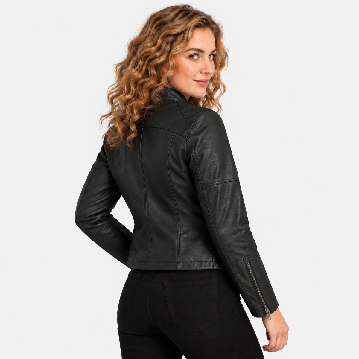 NAJAS | Women’s Leather Jacket Soft Leather Classic Fit Casual Outerwear