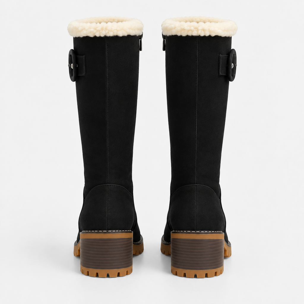 NAJAS | Women’s Knee High Boots Suede Upper Rubber Sole Casual Shoes