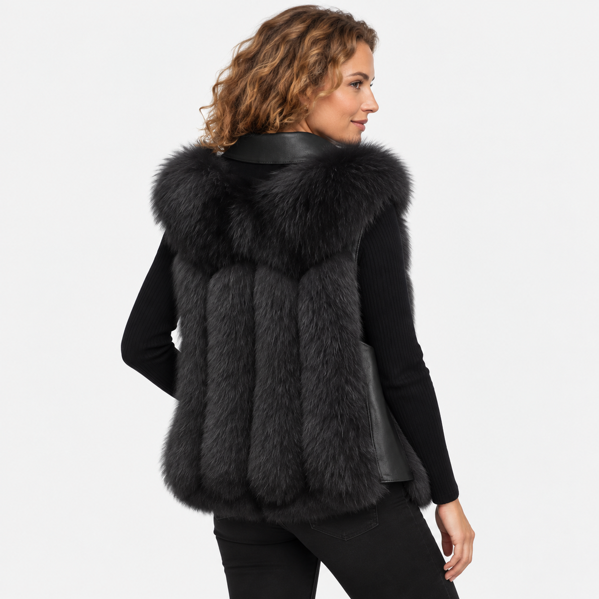 NAJAS | Women’s Plush Vest Jacket Patchwork Style Warm Fashion Coat