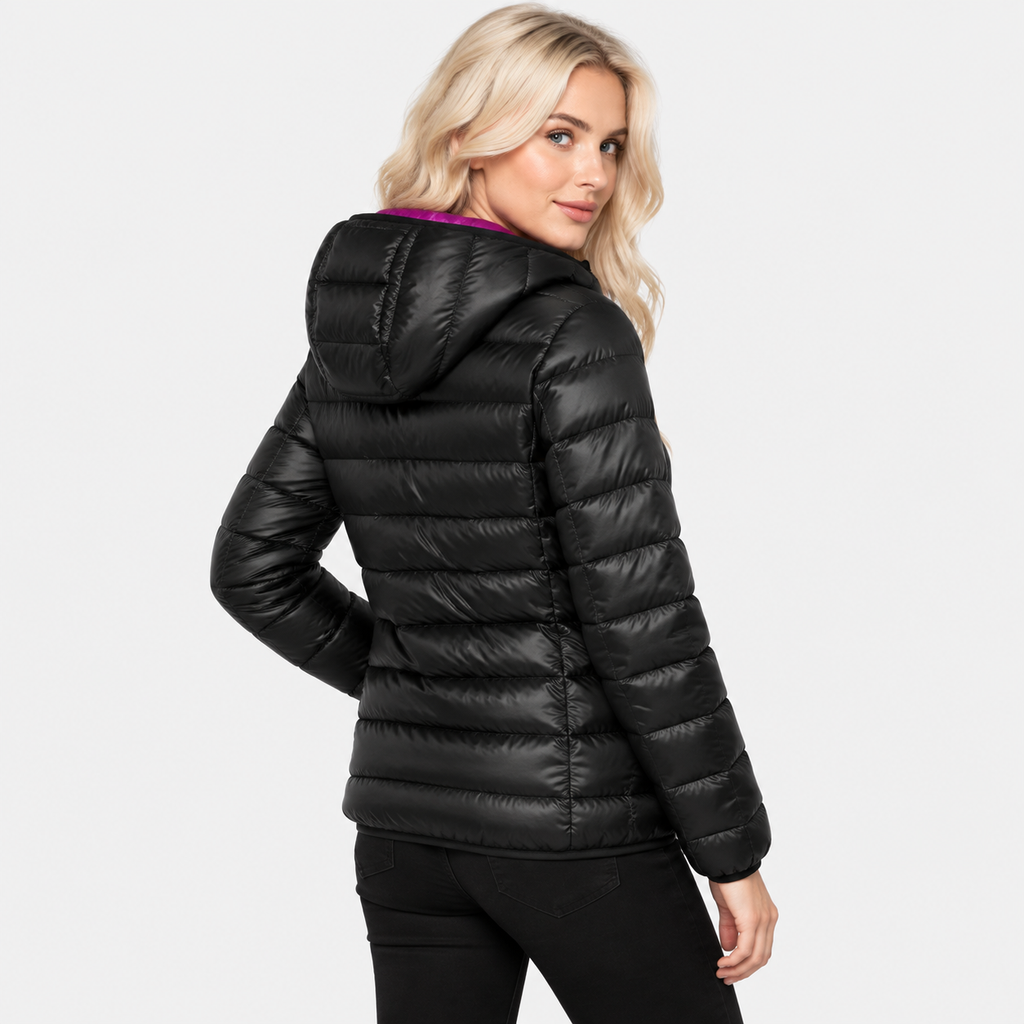 NAJAS | Women’s Duck Down Jacket Nylon Hooded Lightweight Winter Coat