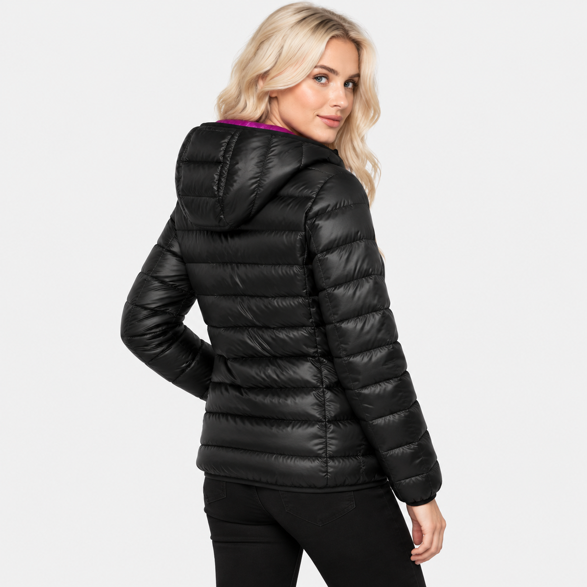 NAJAS | Women’s Duck Down Jacket Nylon Hooded Lightweight Winter Coat