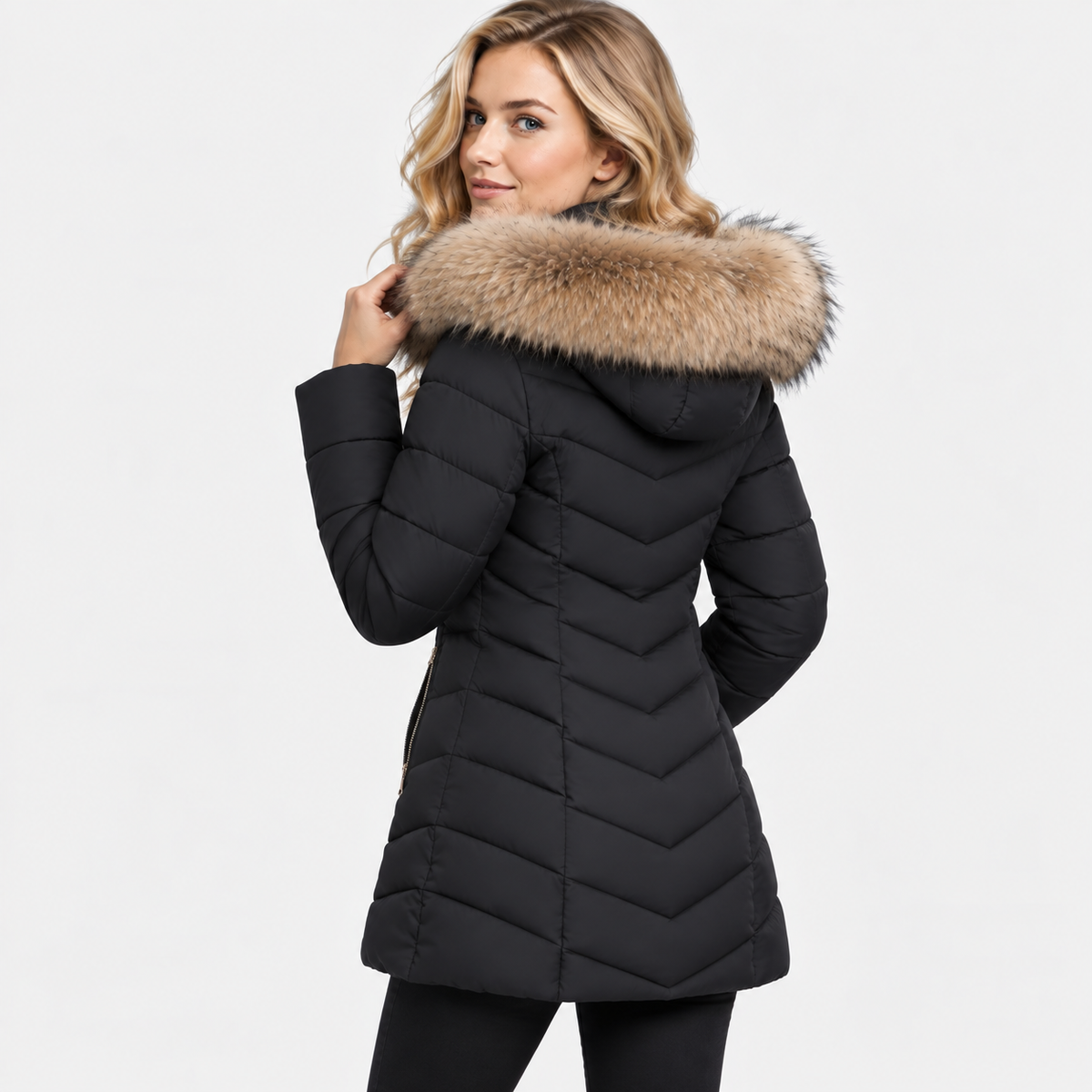 NAJAS | Women’s Long Cotton Puffer Coat Warm Winter Outerwear