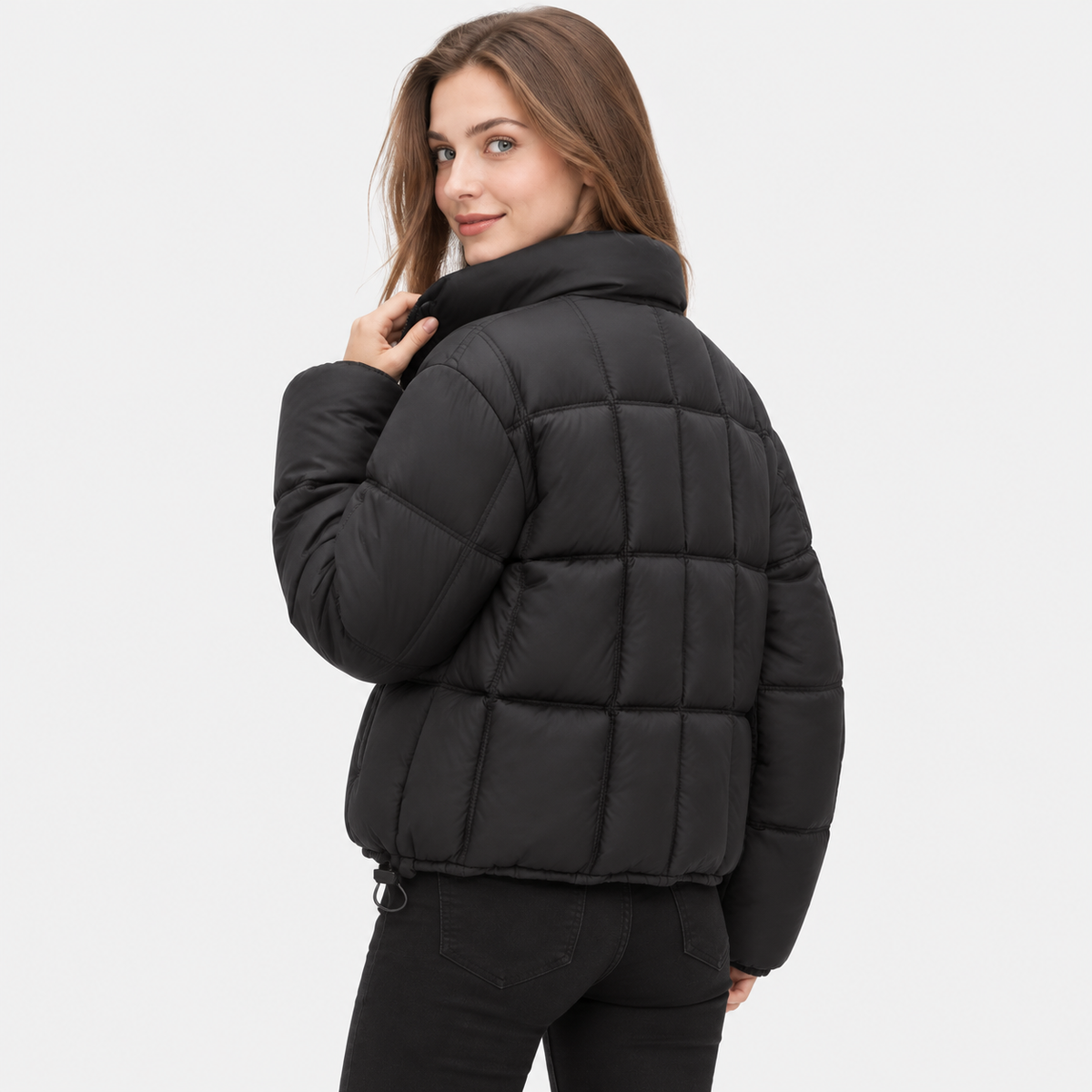 NAJAS | Women’s Loose Fit Puffer Coat Pocket Detail Casual Jacket