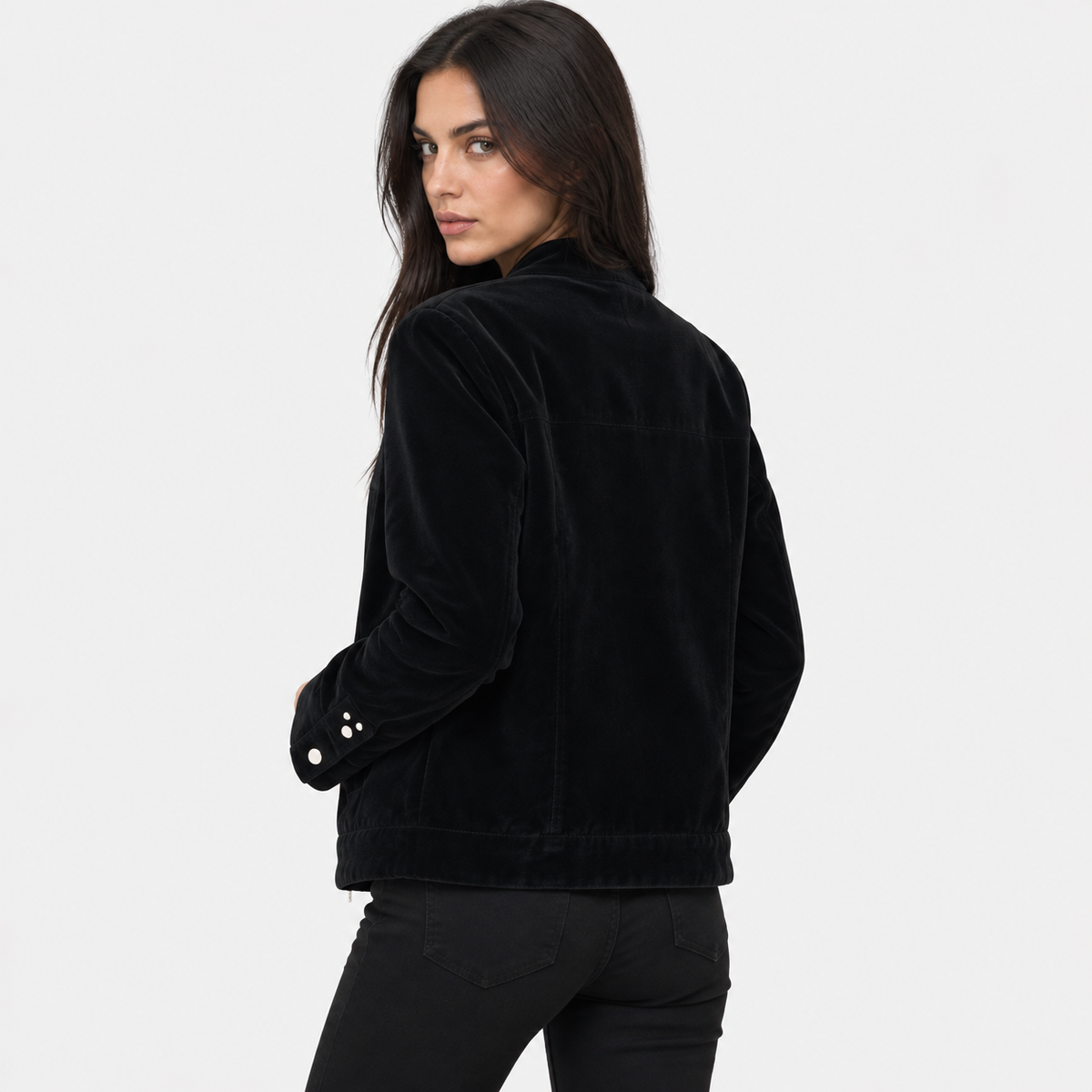 NAJAS | Women’s Vintage Jacket Button Detail Long Sleeve Casual Coat