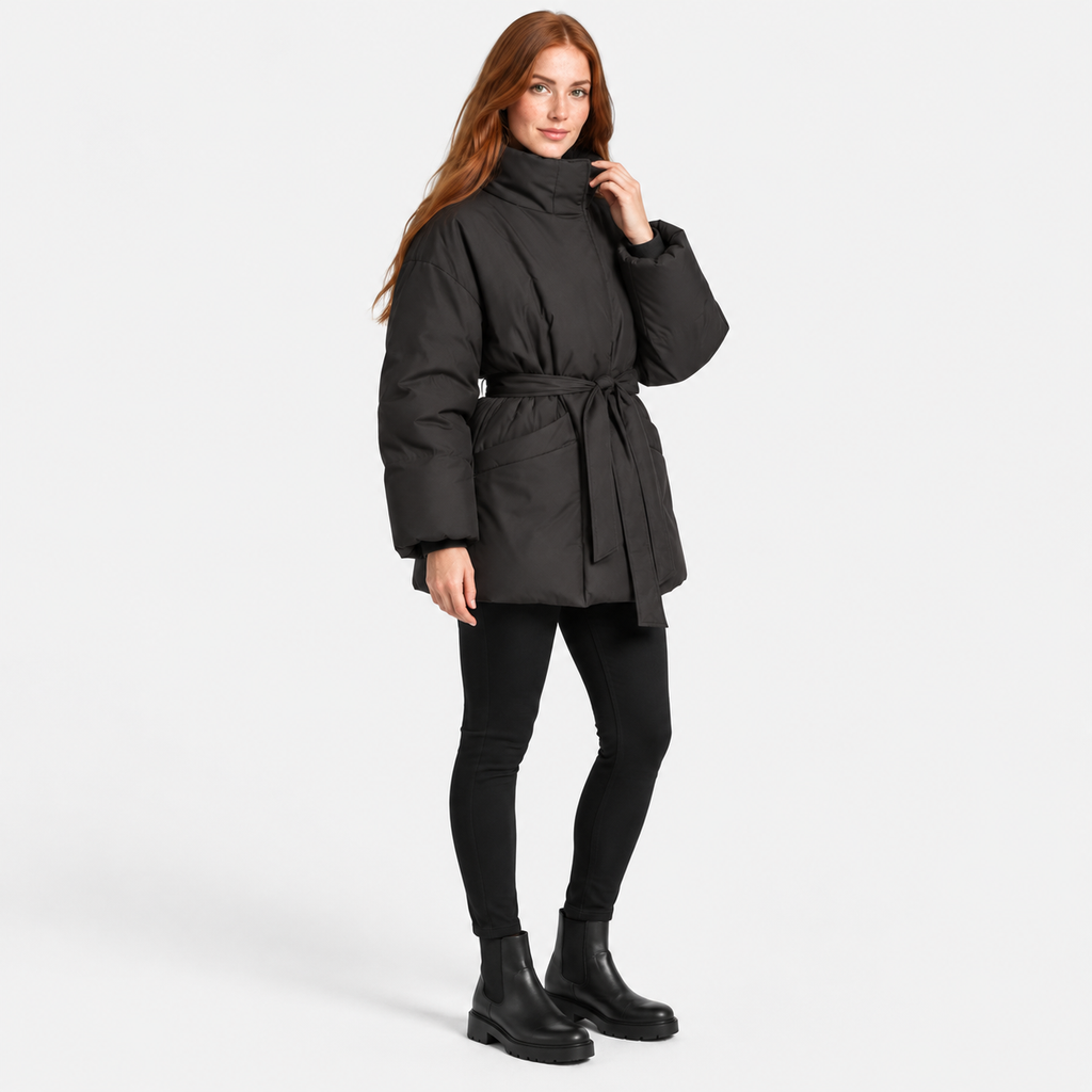 NAJAS | Women’s Retro Quilted Coat Artistic Print Casual Winter Jacket