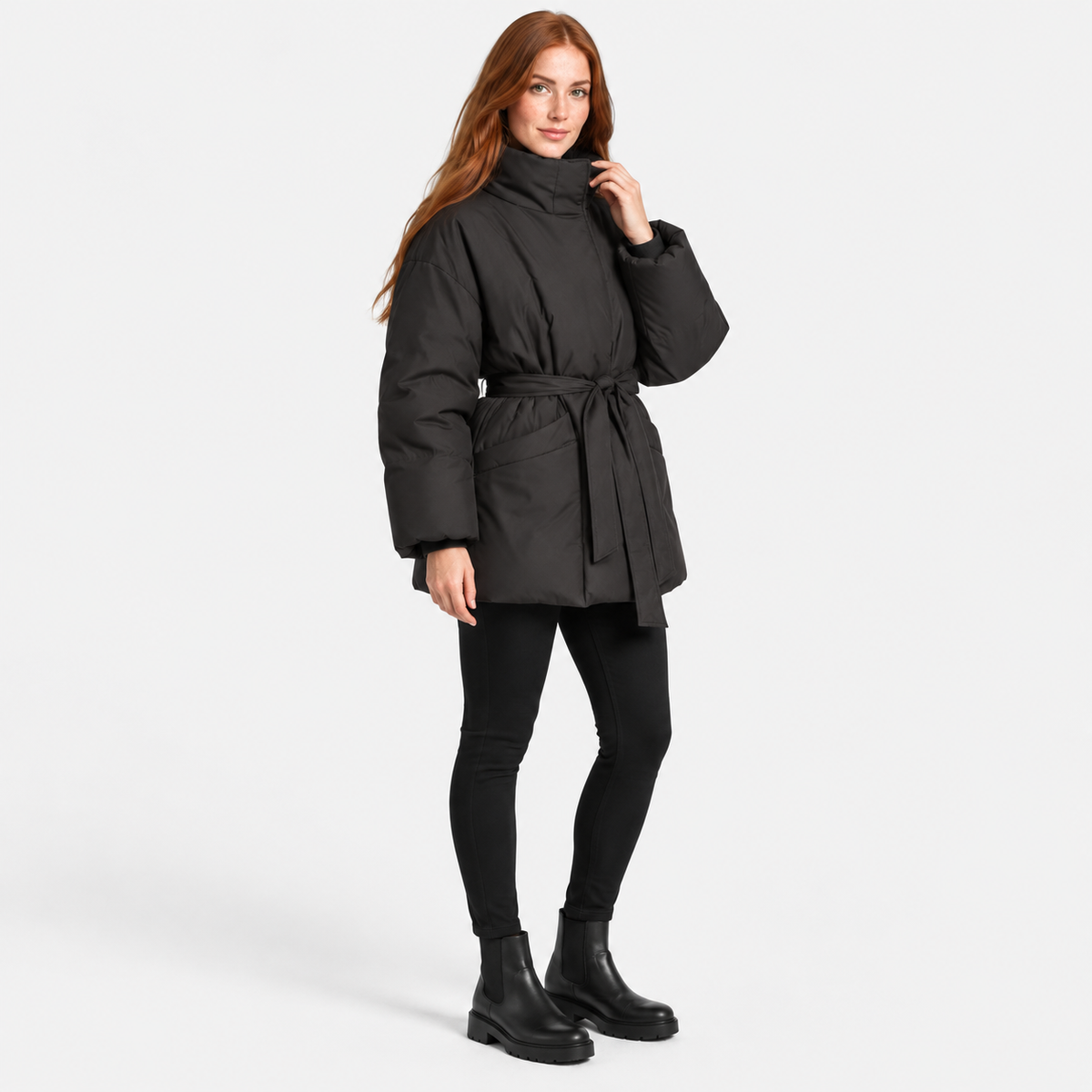 NAJAS | Women’s Retro Quilted Coat Artistic Print Casual Winter Jacket