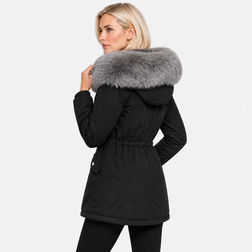 NAJAS | Women's Plush Hooded Jacket Drawstring Warm Winter Outerwear