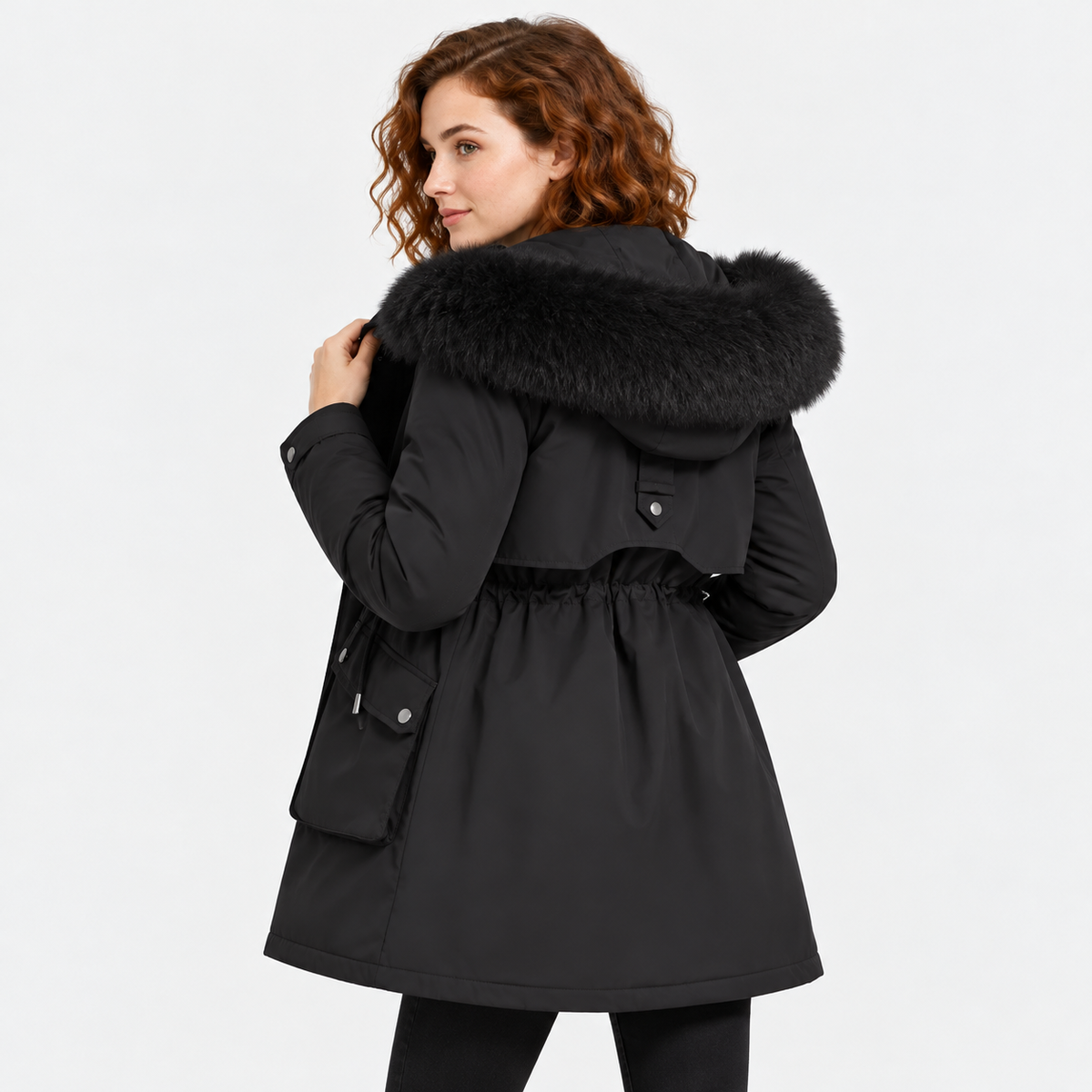 NAJAS | Women's Fur Lined Hooded Winter Parka with Loose Fit