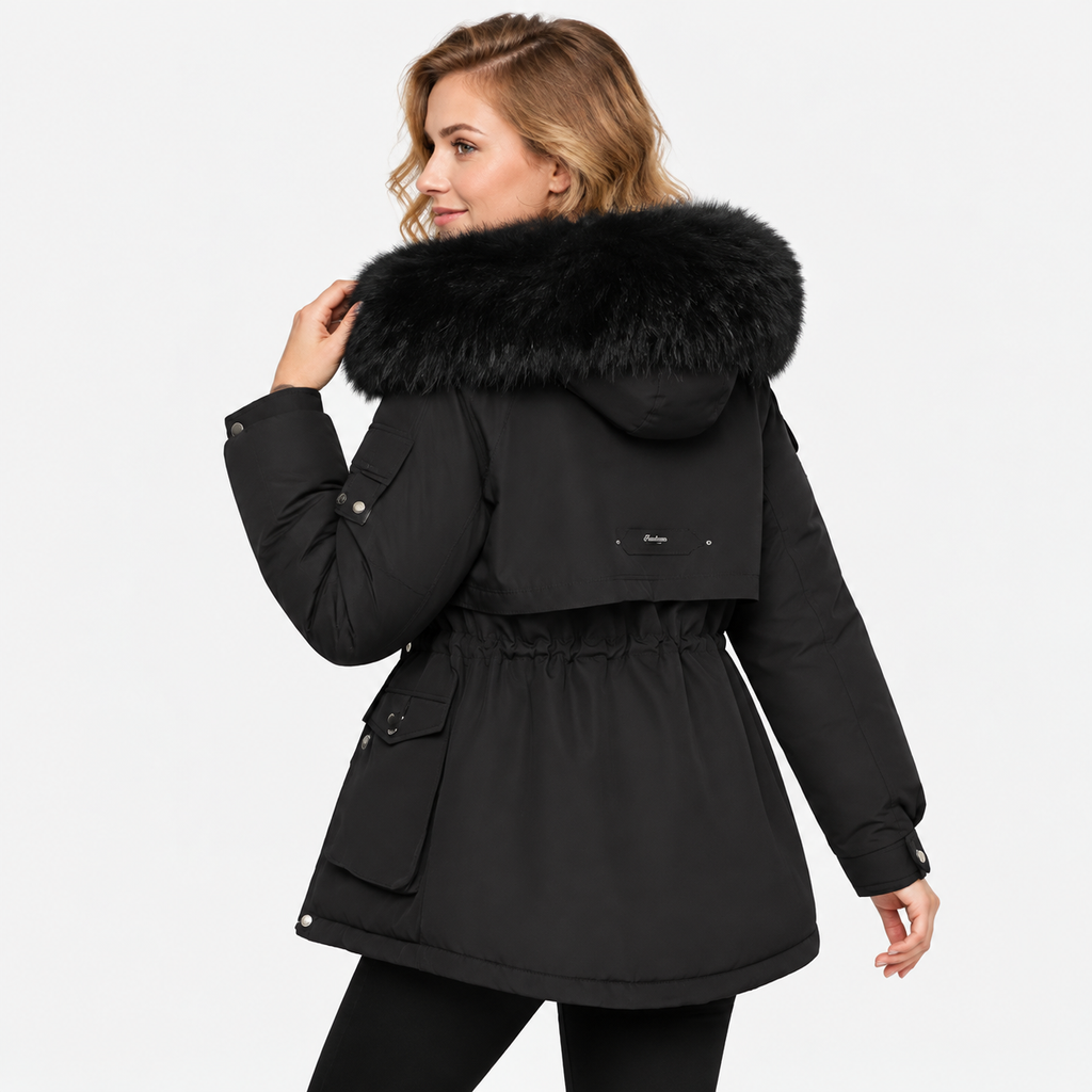 NAJAS | Women’s Velvet Padded Winter Jacket Thick Warm Casual Coat